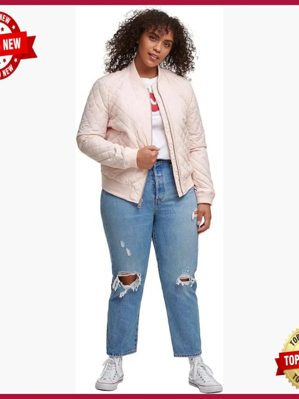 Sherpa-Lined Diamond Quilted Bomber Jacket with Front Pockets